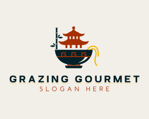 Pagoda Noodles Culinary logo design