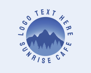 Winter Mountain Sunrise logo design