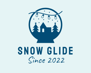 Blue Christmas Snow Globe  logo design