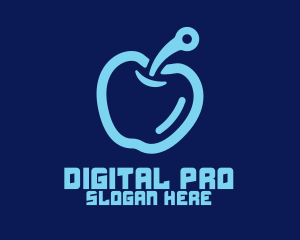 Digital Blue Apple logo design