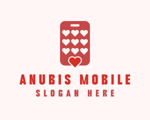 Phone Dating App Hearts logo design