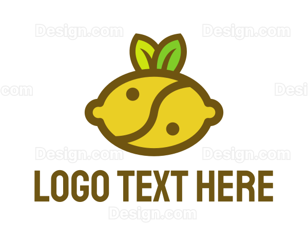 Yin Yang Lemon Fruit Logo