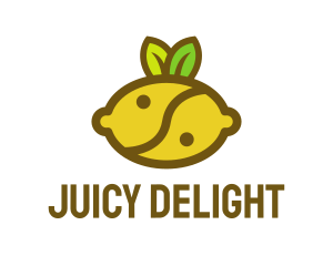 Yin Yang Lemon Fruit  logo design