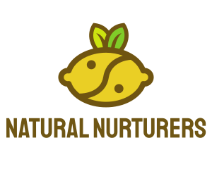 Yin Yang Lemon Fruit  logo design