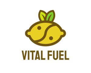 Yin Yang Lemon Fruit  logo design