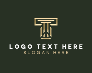 Business Column Letter T logo design