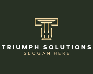 Business Column Letter T logo design