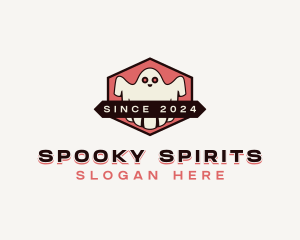 Cartoon Haunted Ghost logo design