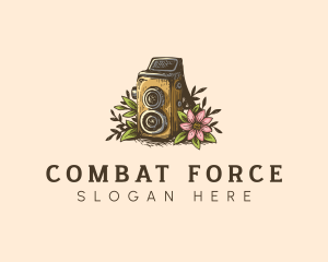 Video Camera Floral Logo