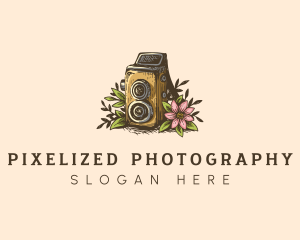 Video Camera Floral logo design