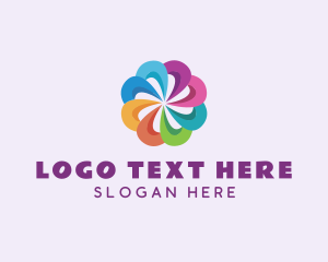 Colorful Flower Pinwheel logo