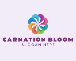 Colorful Flower Pinwheel logo design