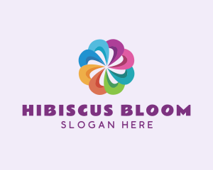 Colorful Flower Pinwheel logo design