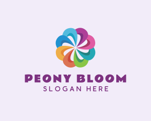 Colorful Flower Pinwheel logo design