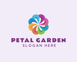 Colorful Flower Pinwheel logo design