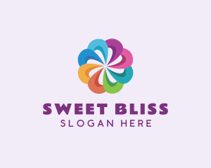 Colorful Flower Pinwheel logo design