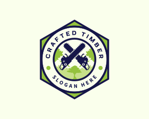 Chainsaw Tree Woodwork logo design