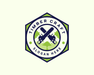 Chainsaw Tree Woodwork logo design