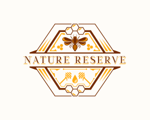 Natural Bee Wasp Honeycomb logo design