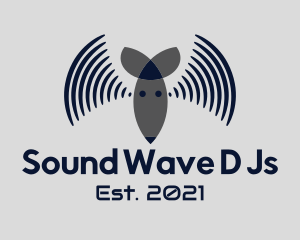 Abstract Bat Sound Wave logo design