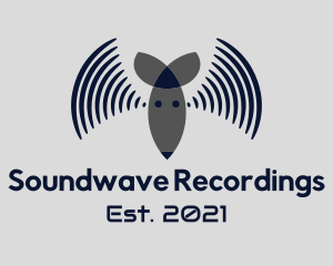 Abstract Bat Sound Wave logo design