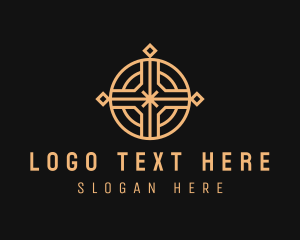 Golden Religious Cross logo