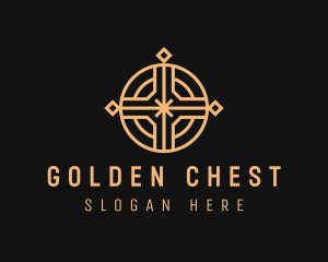 Golden Religious Cross logo design