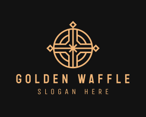 Golden Religious Cross logo design