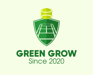 Green Tennis Court Shield logo design