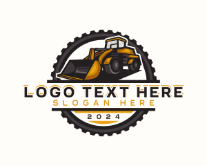 Bulldozer Construction Heavy Equipment Logo