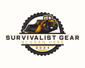 Bulldozer Construction Heavy Equipment logo design