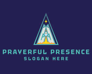 Praying Hand Rocket logo design