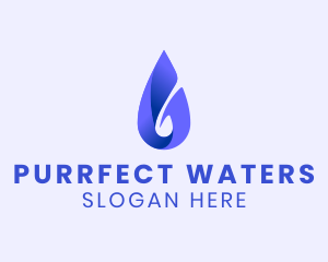 Spiral Water Droplet logo design