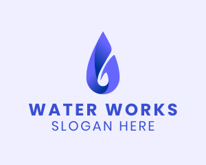 Spiral Water Droplet logo design