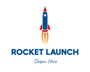 Rocketship Toy Launch logo design