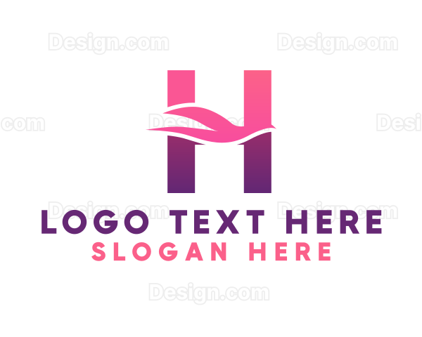 Pink Dove Letter H Logo