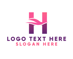Pink Dove Letter H logo