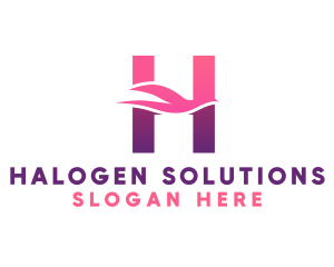 Pink Dove Letter H logo design