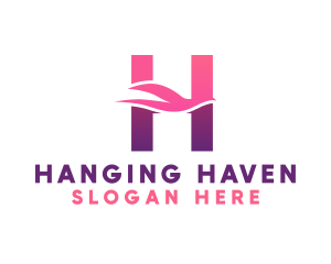 Pink Dove Letter H logo design