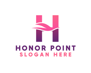 Pink Dove Letter H logo design