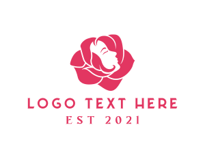 Woman Face Flower Rose logo