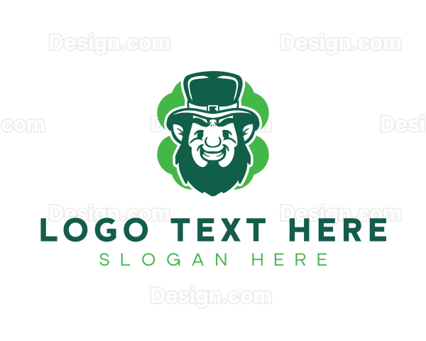 Leprechaun Clover Cartoon Logo