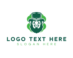 Leprechaun Clover Cartoon Logo