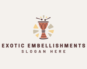 African Drum Instrument logo design