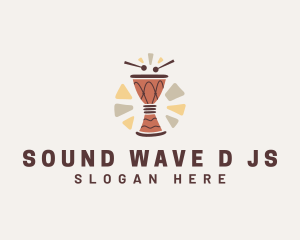 African Drum Instrument logo design