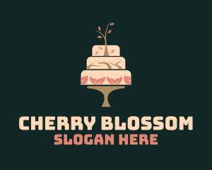 Cake Cherry Blossom Bakery logo design