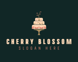 Cake Cherry Blossom Bakery logo design