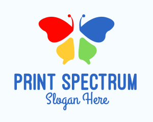 Multicolor Beauty Butterfly  logo design