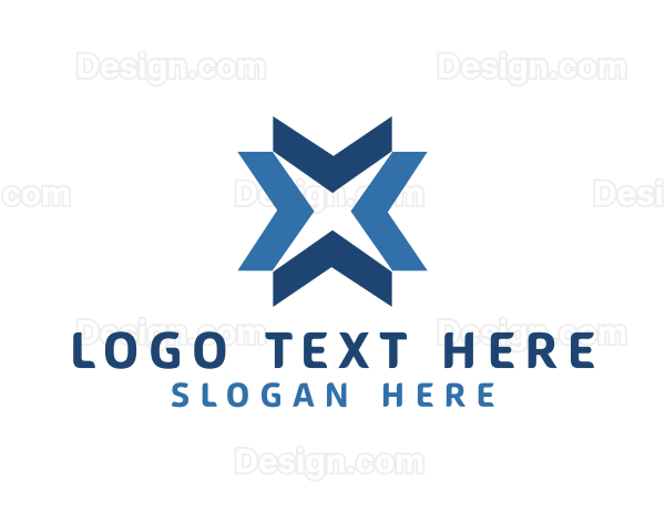 Geometric Arrow Star Logo