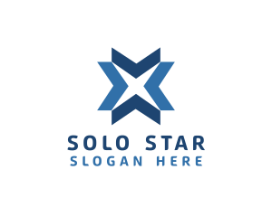 Geometric Arrow Star logo design